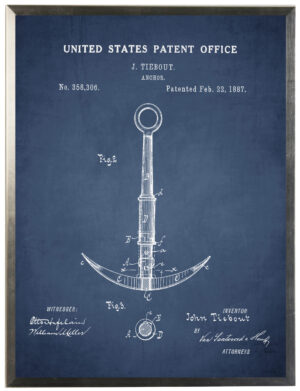 Anchor patent on navy background