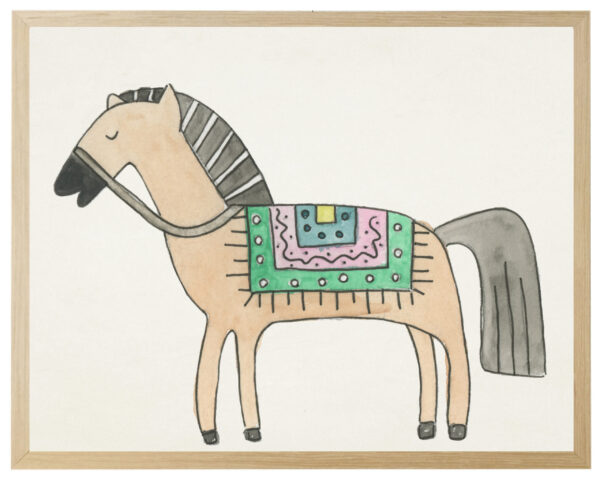Watercolor Horse with blanket