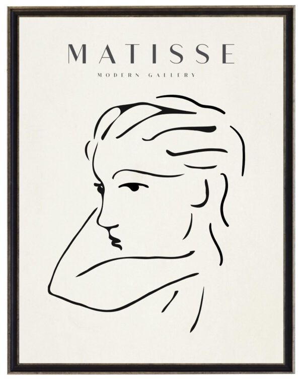 Matisse sketch of a female on white