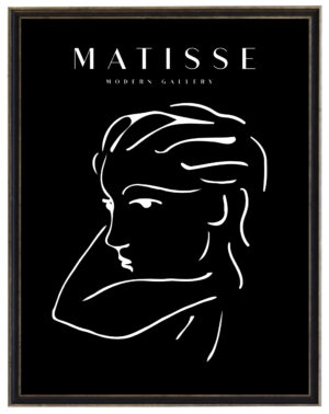 Matisse sketch of a female on black