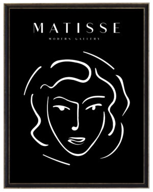 Matisse sketch of a female on black