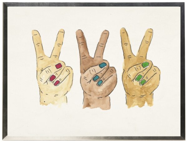 Watercolor Peace hands