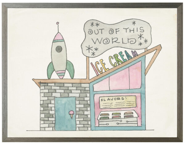 Watercolor Out of This World Ice Cream shop
