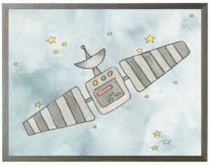 Watercolor space station