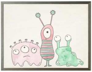 Watercolor trio of aliens