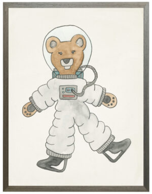 Watercolor bear astronaut