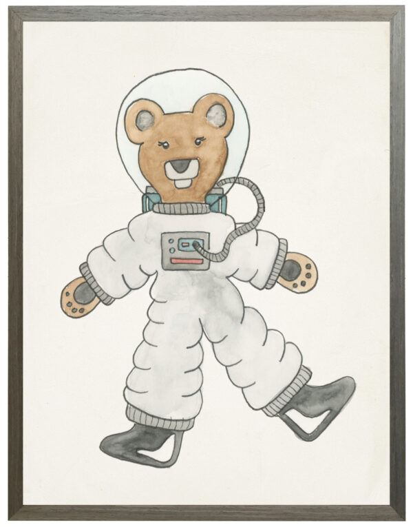 Watercolor bear astronaut