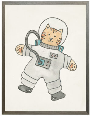 Watercolor Cat astronaut