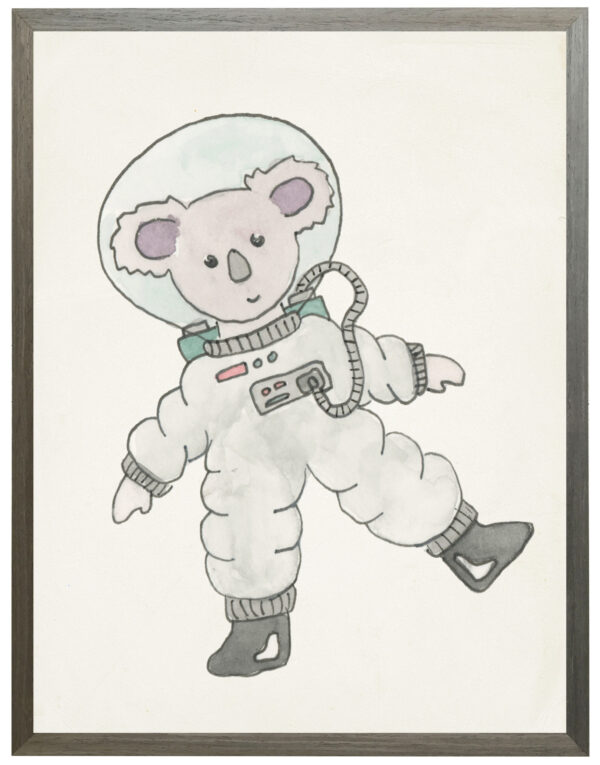 Watercolor koala astronaut