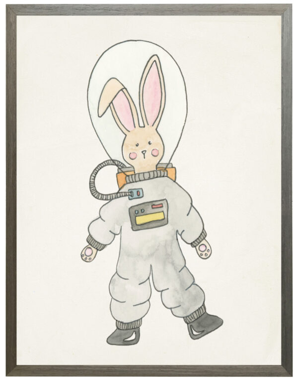 Watercolor rabbit astronaut