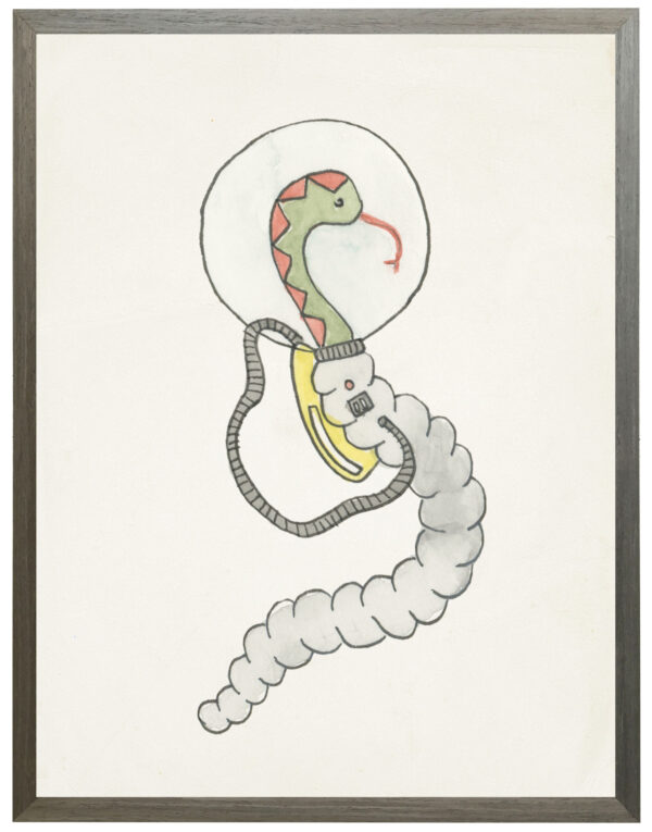 Watercolor snake astronaut