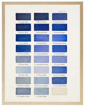 Blues painted color chart