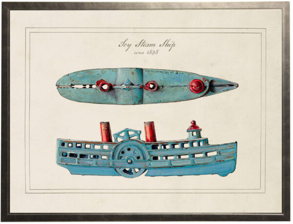 Vintage child's toy ship painting