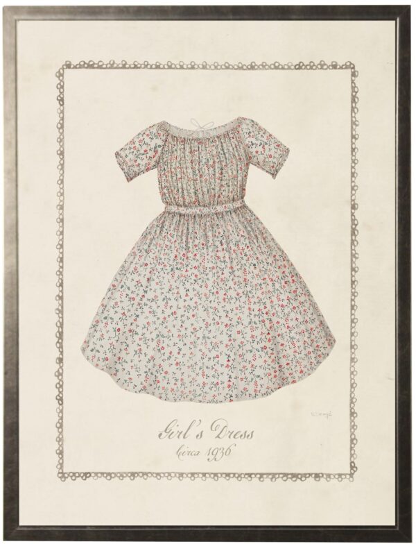 Vintage patterned dress painting