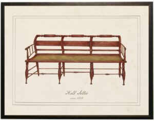 Watercolor hall settee painting
