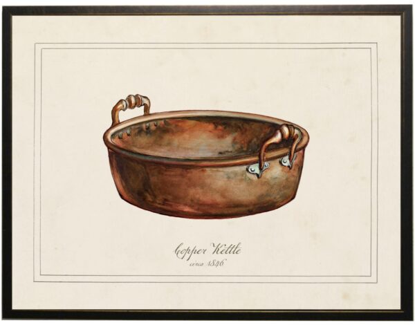 Watercolor copper kettle painting