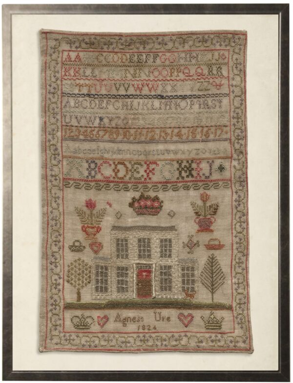 Vintage sampler reproduction created in 1824