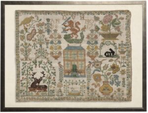 Vintage sampler reproduction created in 1817