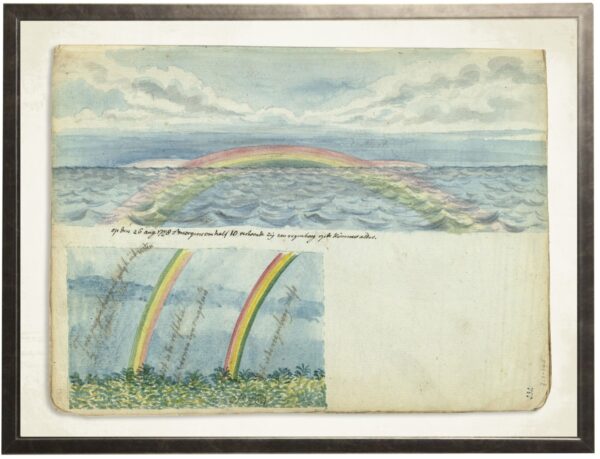 Vintage watercolor rainbow scene