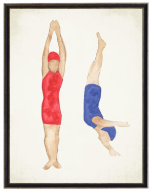 Watercolor pair of swimmers