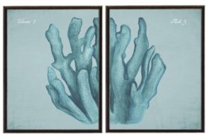 Watercolor diptych coral on a spa background B