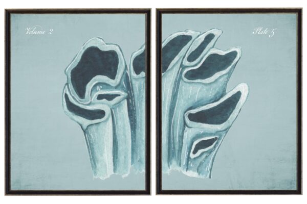 Watercolor diptych coral on a spa background D