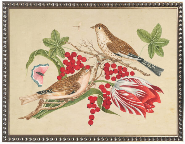 Vintage bookplate with birds