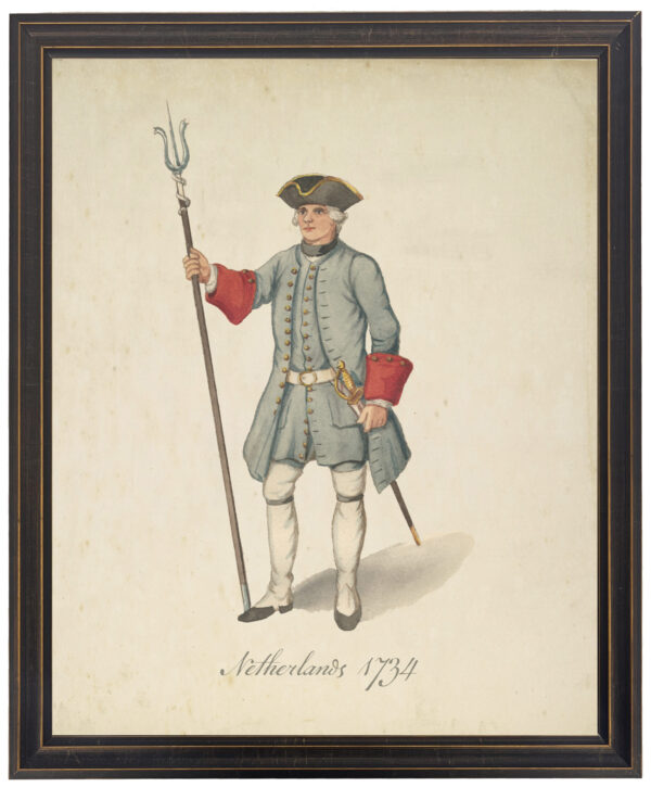 Vintage illustration of a Netherlands soldier
