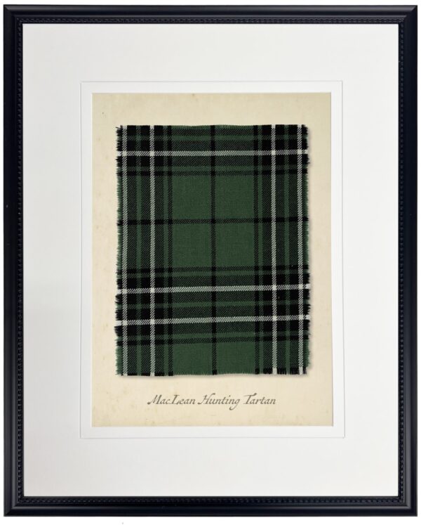 MacLean Hunting tartan plaid print matted with a cream mat with a v-groove