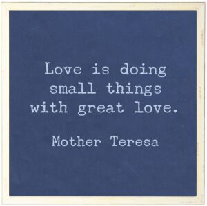 Square Indigo Mother Teresa Love Quote