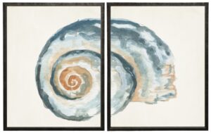 Watercolor diptych shell