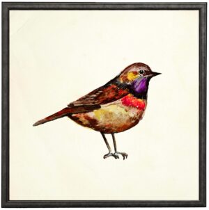 Bright Bird with Red and Purple