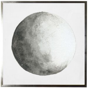 Watercolor grey moon
