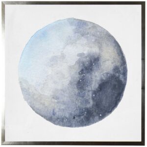 Watercolor blue moon