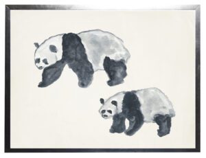 Watercolor panda bears