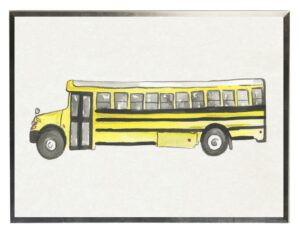Watercolor Yellow bus
