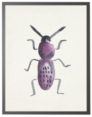 Watercolor purple skinny beetle