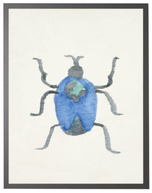 Watercolor blue earth beetle
