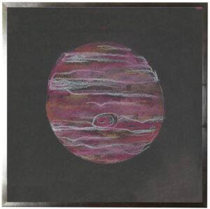 Pastel drawing of Jupiter on black