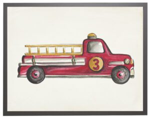 Watercolor firetruck