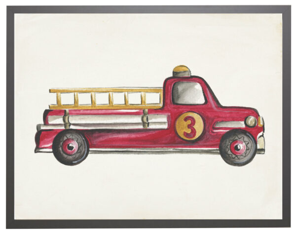 Watercolor firetruck