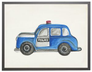 Watercolor police car