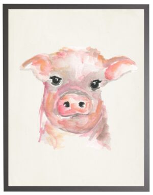 Watercolor baby pig