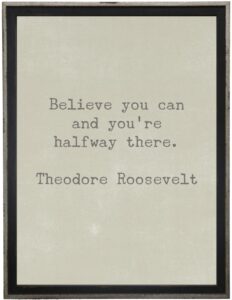 Believe you can…Roosevelt quote