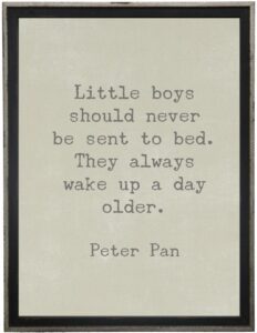 Little boys should never…Peter Pan quote