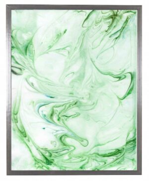 Green and White Marbled art