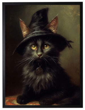 Black cat oil reproduction painting