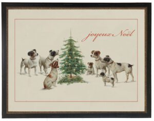 Vintage dog Christmas scene