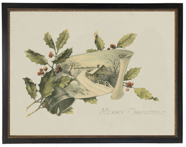 Vintage postcard with a Christmas scene