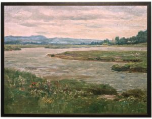 Vintage oil painting reproduction of a landscape